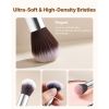 15-Piece Makeup Brush Set for Foundation Blending Eyeshadow, Professional Vegan Brushes with Soft Synthetic Bristles