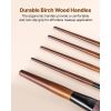 9-Piece Makeup Brush Set for Foundation Blending Eyeshadow, Professional Makeup Brush Kit with Soft Natural Wool & Vegan Synthetic Bristles