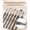 15-Piece Makeup Brush Set for Foundation Blending Eyeshadow, Professional Vegan Brushes with Soft Synthetic Bristles