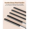 15-Piece Makeup Brush Set for Foundation Blending Eyeshadow, Professional Vegan Brushes with Soft Synthetic Bristles